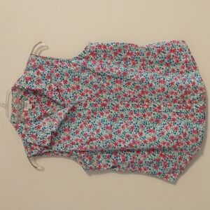 J Crew Classic Floral Sleeveless Tailored Cotton Blend Button Down size Large